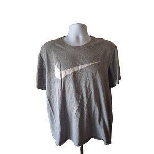 Nike Athletic T Shirt XL Swoosh Logo Gray Short Sleeve Sportswear Blokecore Stre